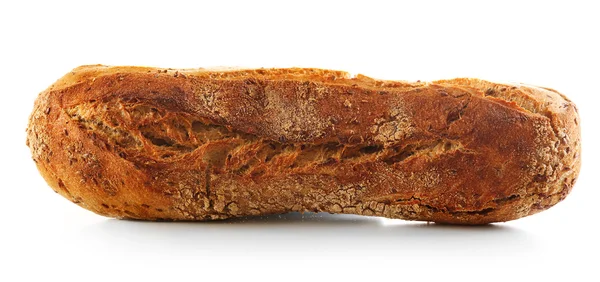Nybakat bröd på vit — Stockfoto