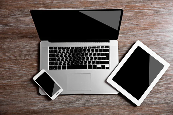 Modern laptopon on table — Stock Photo, Image