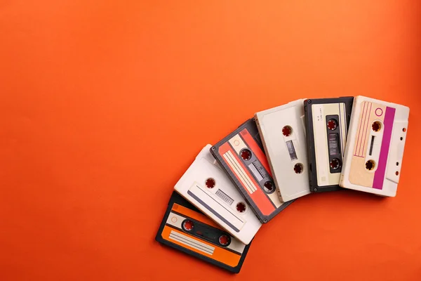 Set van oude audio cassettes — Stockfoto