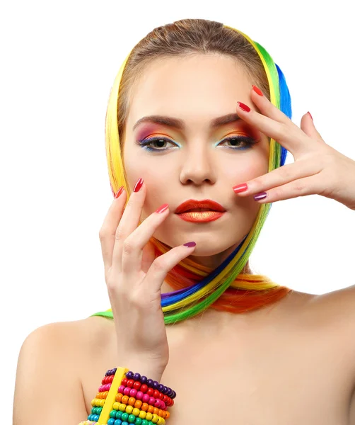 Beautiful girl with colorful makeup — Stock Photo, Image