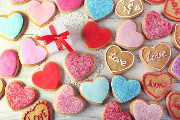 Αγίου Βαλεντίνου καρδιά μπισκότα — Φωτογραφία Αρχείου
