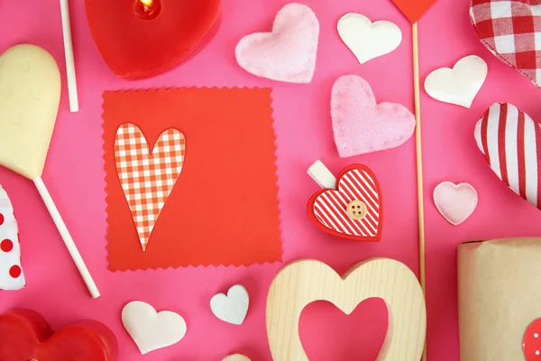 Tarjeta de San Valentín y decoración — Foto de Stock
