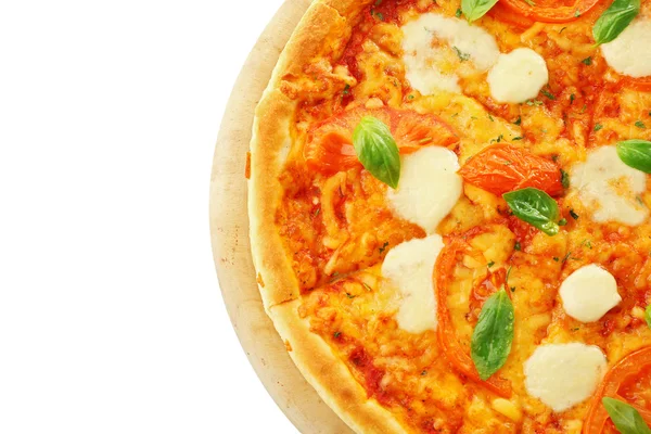 Pizza Margherita, aislada sobre blanco — Foto de Stock