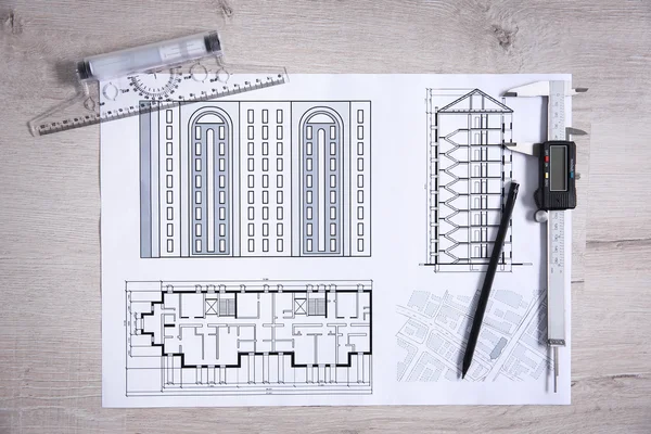 Disegni del progetto vista dall'alto — Foto Stock