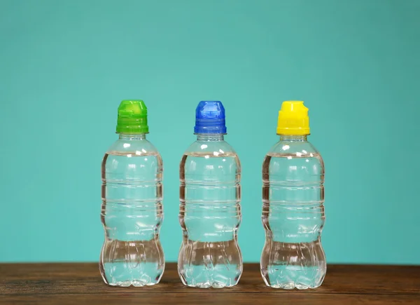 Пляшки води вид зверху — стокове фото