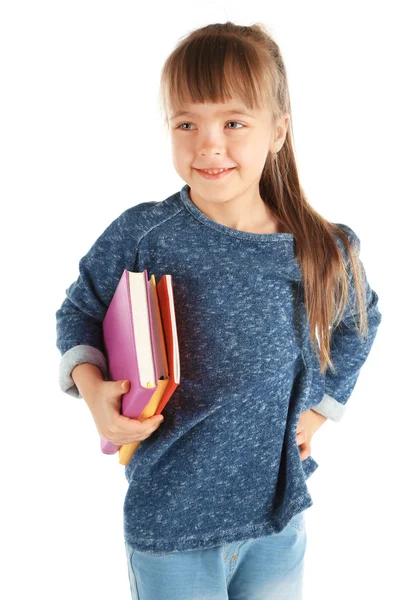 Menina com cadernos — Fotografia de Stock