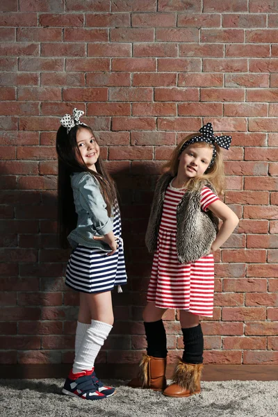 Two stylish little girls — Stock Photo, Image