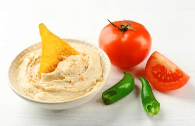 Seramik kase lezzetli humus