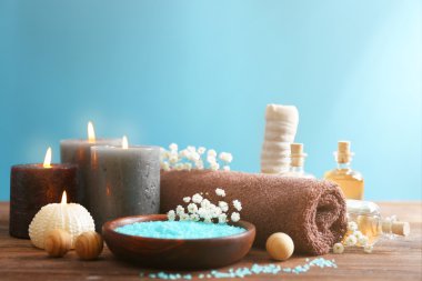 Spa uygulamaları ahşap tablo 