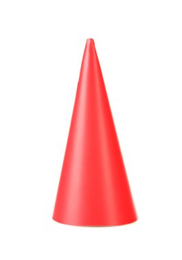 Kırmızı parti şapkası, üzerinde beyaz izole