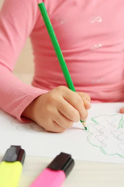 Child drawing closeup — Stock Photo, Image