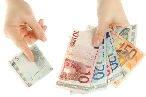 Geld in weiblicher Hand — Stockfoto