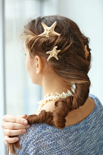 Kobieta z morza styl fryzura — Zdjęcie stockowe