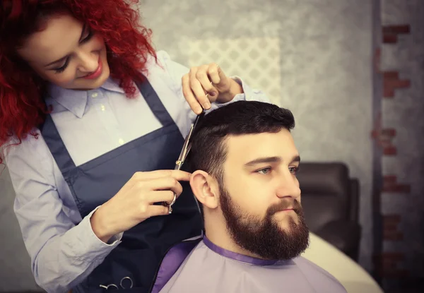 Man visit barber shop — Stock Photo, Image