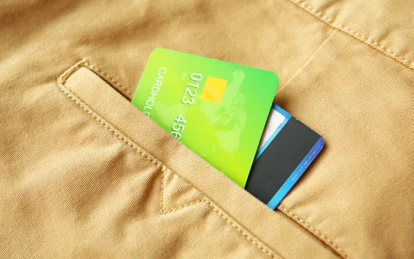 Credit cards in pocket — Stock Photo, Image