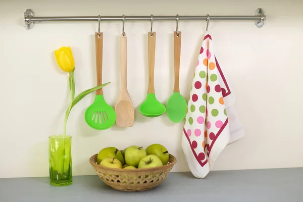 Set of wooden kitchen utensils — Stock Photo, Image
