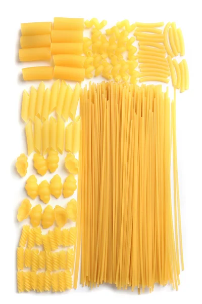 Samling av italiensk pasta isolerad på vit — Stockfoto