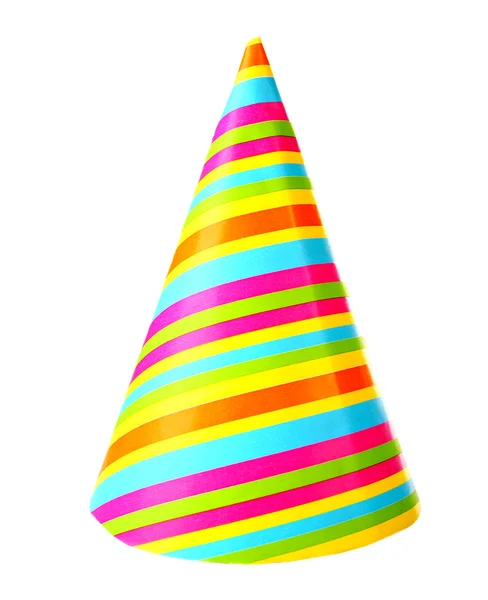 Sombrero de fiesta colorido, aislado en blanco — Foto de Stock