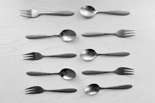 Cutlery set, top view — Stock Photo, Image