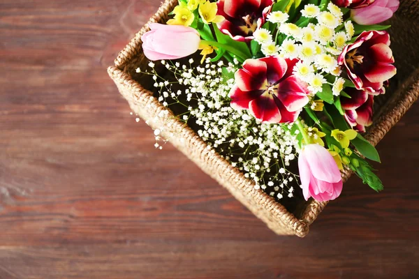 Kytici čerstvých květin, pohled shora — Stock fotografie