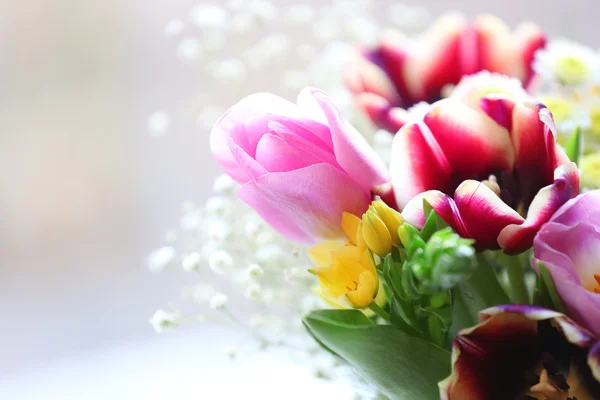 Bukett färska blommor, närbild — Stockfoto