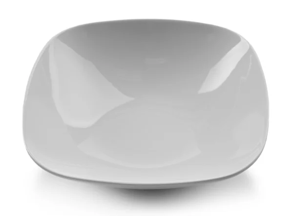 Fyrkantiga keramiska soppa plattan — Stockfoto