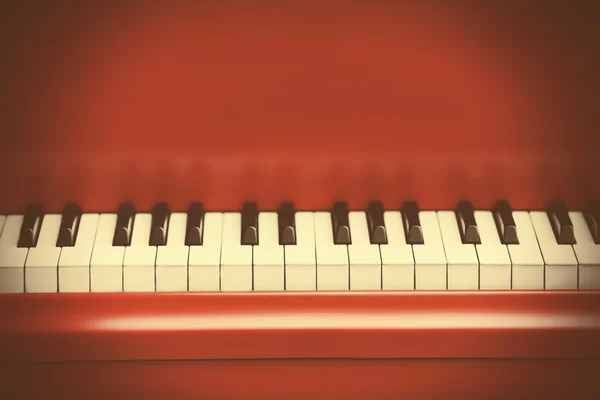 Chaves de piano vermelho — Fotografia de Stock