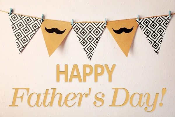 Triangle garland with mustache — Stock Photo, Image