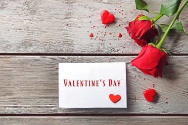 Hediye kartı ile güzel gül