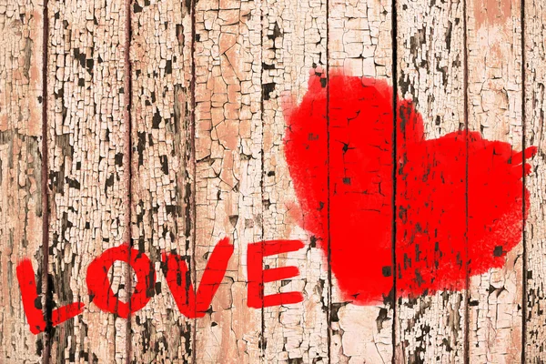 Word "Love" painted on  wall — Stock Photo, Image