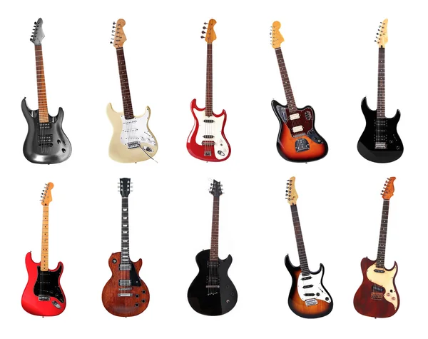 Guitarras elétricas em branco — Fotografia de Stock