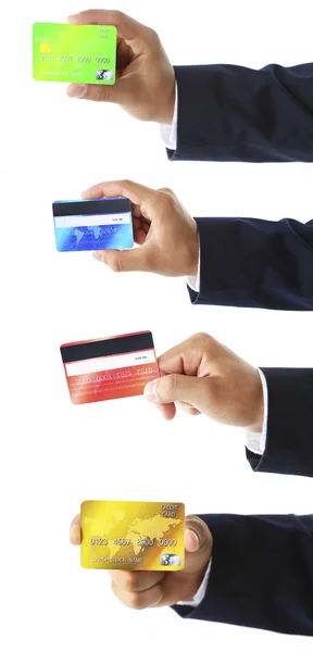 Manos con tarjetas de crédito —  Fotos de Stock