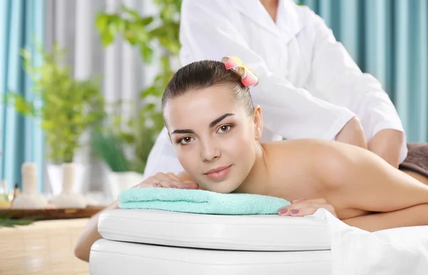 Woman relaxing with hand massage — Stock Photo, Image