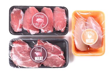 Paketlenmiş et parçaları 