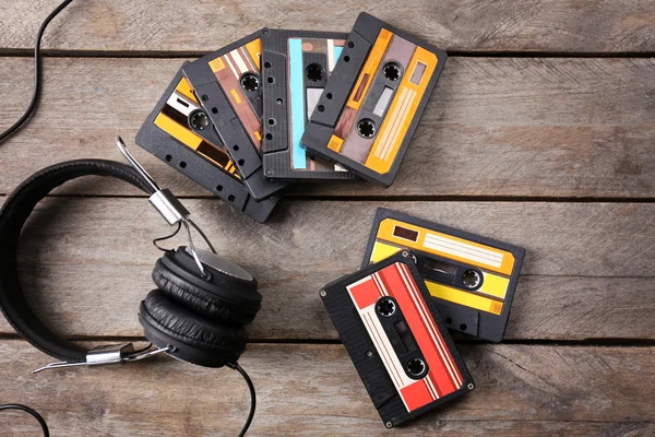 Groep van audiocassettes — Stockfoto