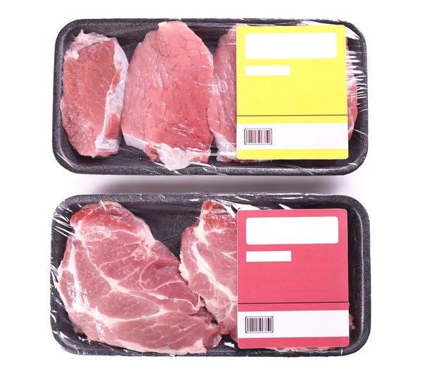 Pezzi di carne confezionati — Foto Stock