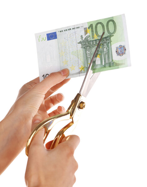 Руки с ножницами резки
 