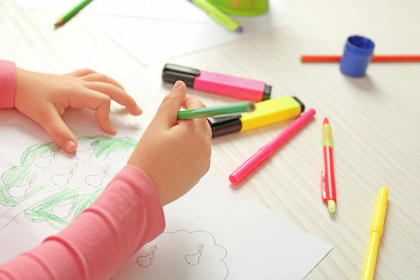 Child drawing closeup — Stock Photo, Image