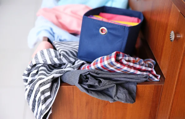 Pile of clothes in drawer — Stock Photo, Image