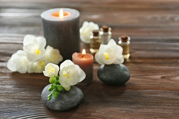 Composizione Spa con candela — Foto Stock