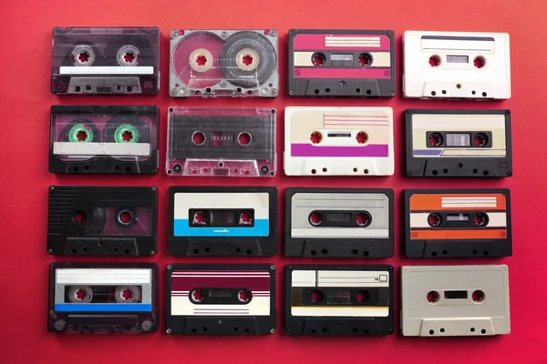 Set van oude audio cassettes — Stockfoto