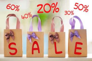 Kağıt torba ile yapılan kelime satış 