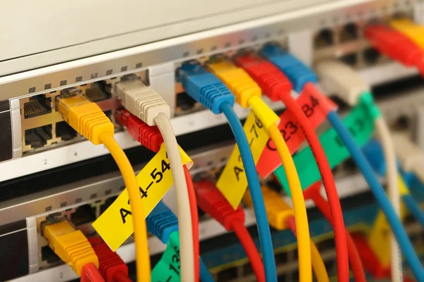 Ethernet-kabels aangesloten — Stockfoto