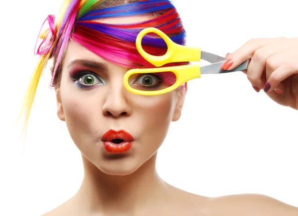 Beautiful girl with colorful makeup — Stock Photo, Image