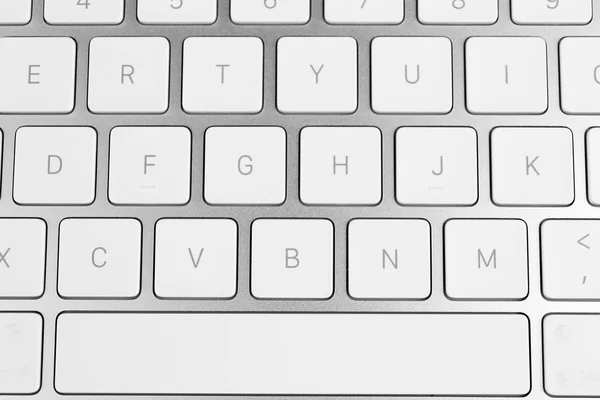 Білі клавіші комп'ютерної клавіатури — стокове фото