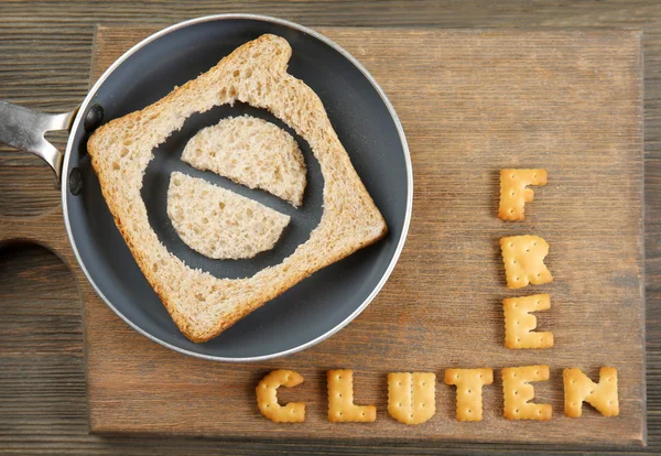 Fetta di pane in padella — Foto Stock