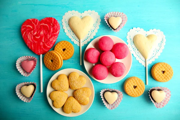Composition of cookies and candies — Stock Photo, Image