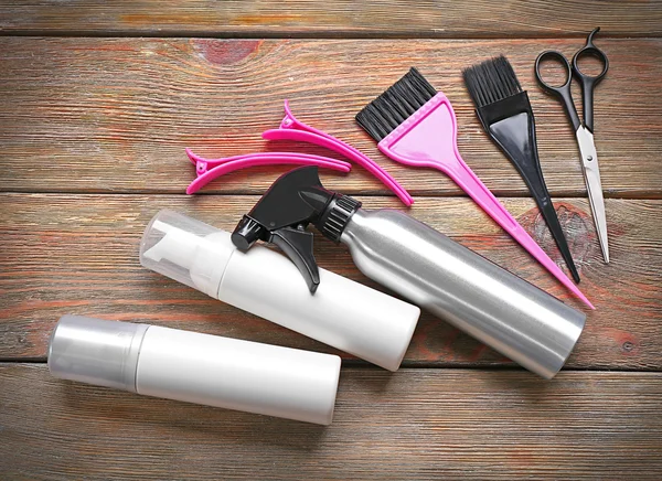 Hairdresser set with various accessories — Stock Photo, Image