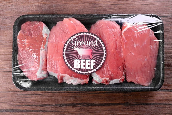 包装的牛肉肉块 — 图库照片
