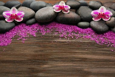 Spa taşlar ve orkide 